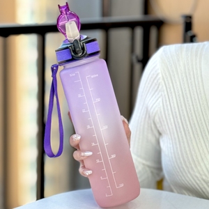Personalised Eco Friendly 1000ml BPA Free Motivational Time <strong>Tracker</strong> Tritan Camping Sports <strong>Water</strong> <strong>Bottle</strong> with Straw - Product Image 6