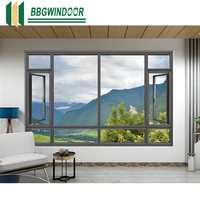 Ventana Abatible de Aluminio Estilo Americano Lukliving, Apertura Interior, Ventanas de Aluminio Insonorizadas