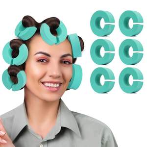 6 unidades de diadema rizador sin calor, rulos suaves sin calor para el cabello, rulos para dormir, anillo fijo en forma de C, herramientas de peinado - Product Image 1