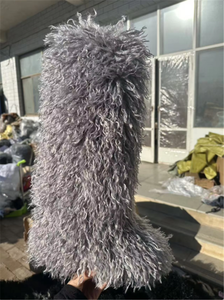 Kış lüks overboots çizmeler kadın yuvarlak ayak moğol kar kürk ayakkabı kadın - Product Image 4