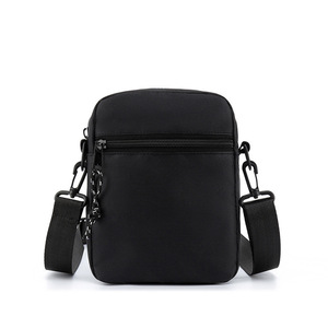Lightweight Canvas Crossbody Bag For Men Solid Color Small Shoulder Bag With Zipper And Adjustable Strap - Product Image 2