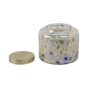 Candela Profumata Decorativa Macchiettata con Coperchio, Stile Pilastro, per Uso Interno ed Esterno - Product Image 2