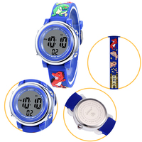 Beliebtes Design Wasserdichte Chronograph-Sportuhr für Kinder 3BAR Wasserdichtigkeit Alarm Digitalanzeige Cartoon-Plastikarmband