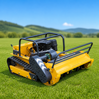 Tondeuse à gazon télécommandée sur chenilles à essence professionnelle, robot de coupe d'herbe sans fil longue portée