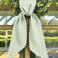 Ruban décoratif rayé en toile de style ferme, personnalisé en gros, pour ornement de porte de ferme