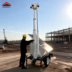 <span class=keywords><strong>Remorque</strong></span> de vidéosurveillance mobile à énergie solaire avec mât de 6 m et batterie de 1440 Wh, étanche, pour la sécurité des travaux civils - Product Image 3