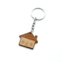 Porte-clés en bois, diverses formes de pièces en bois, dessin animé mignon, porte-clés en bois pour voiture