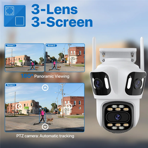 Nieuwe 4K 9mp Smart Human Auto Tracking Surveil Cctv Netwerk Draadloze <span class=keywords><strong>3</strong></span> Lens Icsee Home Security Outdoor Ptz Wifi Camera Ip Camera - Product Image 4