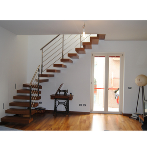 Escalier flottant mural avec marches en bois massif - Product Image 3