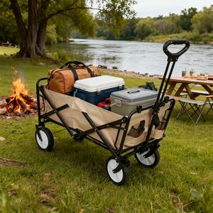 Outdoor Portátil Dobrável Jardim Carrinho Customizável Dobrável Camping Wagon <span class=keywords><strong>Trolley</strong></span> Aço Inoxidável - Product Image 1