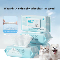 Lingettes pour animaux de compagnie (chats et chiens) – Nettoyage et toilettage – Sans alcool, eau purifiée – Multi-usages pour pattes et oreilles – Fournitures et accessoires doux pour usage quotidien