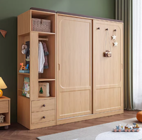Moderner Kinderkleiderschrank mit Schiebetüren - Großer Aufbewahrungsschrank für Kleine Räume Schlafzimmer Wohnmöbel