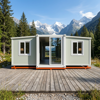 Maison préfabriquée extensible en conteneur de 40 pieds sur 20 pieds, maisons miniatures préfabriquées prêtes à être expédiées