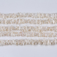 Perles d'eau douce baroques naturelles 3-4.5mm couleur blanche forme de barre Biwa perles pour bijoux bricolage