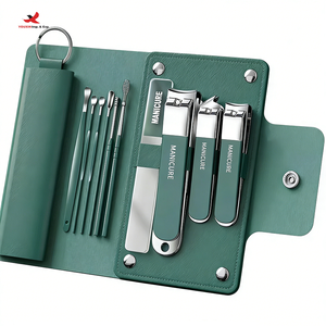 Ensemble de manucure et pédicure 10 pièces en acier inoxydable, coupe-ongles et lime, kit d'outils de beauté professionnels écologiques, logo personnalisé, sac en PU - Product Image 2