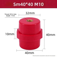 Isolateur de borne cylindrique haute résistance rouge basse tension K&R SM40*40-M10 en matériau BMC, 660V nominal