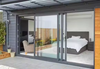Porte coulissante en verre et aluminium GELLJA modèle 023, design moderne, résistante aux intempéries, étanche, pour extérieur, salon