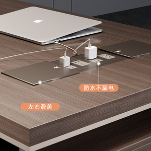 Bureau de direction modulaire convertible de luxe avec rangement, design moderne en MFC, mobilier de bureau sain - Product Image 5