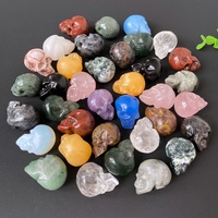 3.5cm crânes en cristal naturel sculpté à la main sodalite crânes tête Rose Quartz améthyste pierre crânes sculpture pour la décoration de bureau à la maison