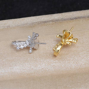 จี้เงินแท้ S925 รุ่น JG6002 อุปกรณ์ DIY สำหรับทำเครื่องประดับมุกขนาด 10-12 มม. จี้รูปโบว์  ฐานจี้เปล่า  จี้และชาร์มคุณภาพดี  ผลิตภัณฑ์กึ่งสำเร็จรูป - Product Image 3