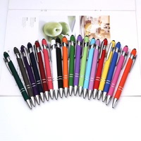 Stylo bille promotionnel 2-en-1 en métal DingHong pour écriture de 1,0 mm, encre noire/bleue, logo personnalisé, usage bureau et scolaire