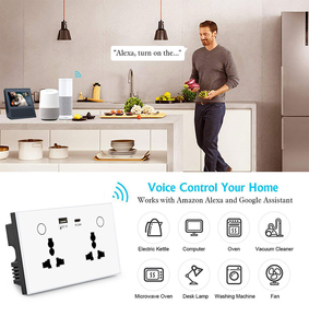 Prise intelligente universelle double Zigbee 2026 Golden Security avec chargeur USB Type C, compatible avec l'application Tuya Smart Life, Alexa et <span class=keywords><strong>Google</strong></span> - Product Image 3