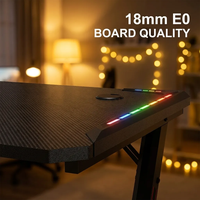 Bureau d'ordinateur ergonomique AOR pour cybercafé et esports, avec effets RGB multiples, panneau de qualité E0, vente en gros usine