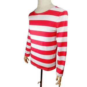 Costume de cosplay pour la semaine du livre Waldo parent-enfant, haut rayé, pantalon, chapeau, lunettes, kit de dessin animé Wally Waldo, costume de <span class=keywords><strong>couple</strong></span> pour Halloween - Product Image 6