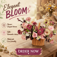 Panier à fleurs en osier SEEWIN, petit panier en rotin tissé à la main, écologique, réutilisable, pour la décoration de la maison et du jardin
