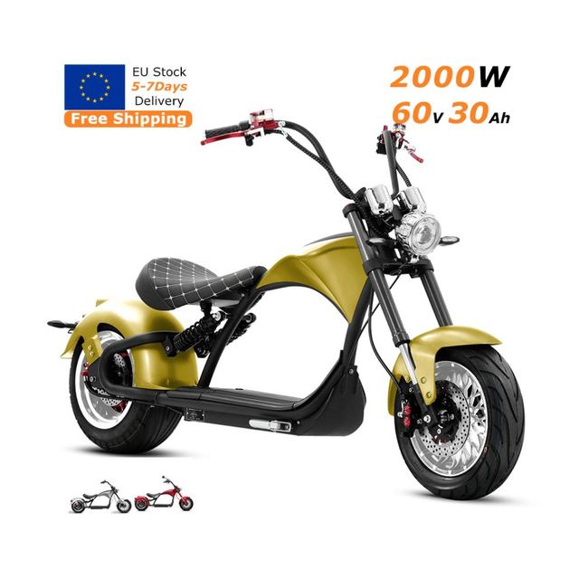 Eahora M1P EEC EU Stock Citycoco Electric Touring Motorcycle 2000W 14 Inch Fat Tire 40km/h Max Speed 60-80km Range