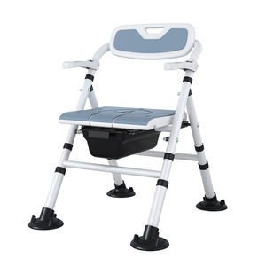 Fushide Yade Foldable Shower Chair 42x45cm Non Slip Toilet Seat For Elderly Seniors <b>Bath</b> <b>Support</b> Stool - Product Image 2