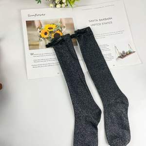 <span class=keywords><strong>Chaussettes</strong></span> décontractées en coton absorbant la transpiration, style coréen, soie brillante argentée, nœud d'oignon, automne 2025 - Product Image 5