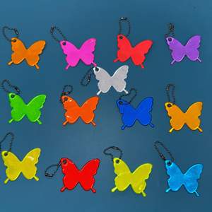 Uionen Pendentif Papillon Multicolore Réfléchissant en PVC, Porte-clés de Nuit, Accessoire de Suspension pour Sac à Dos - Product Image 5