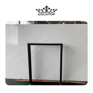 Goldtop OEM/ODM Precio de almacén Marmore blanco con vena gris río Sivec mármol blanco estilo popular losas de mármol