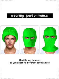 AcademyFits - Paquete de 2 Gorros de Punto de Invierno Unisex de Calidad y Máscara de Esquí con Protección Facial Completa para Hombres y Mujeres - Product Image 3