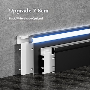 Fornitura diretta Jiangsu moderno 5cm battiscopa a LED opaca in lega di magnesio luce striscia di vetro accessori <span class=keywords><strong>per</strong></span> <span class=keywords><strong>piastrelle</strong></span> - Product Image 4