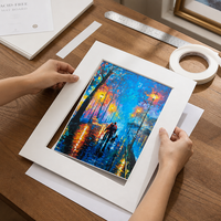 Passe-partouts de qualité muséale sans acide, coupés en biseau, multicolores, découpes personnalisées pour galerie d'art, vente en gros