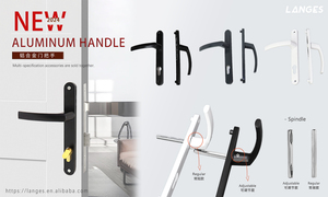 Ensemble <span class=keywords><strong>de</strong></span> poignées <span class=keywords><strong>de</strong></span> <span class=keywords><strong>porte</strong></span> en bois à mortaise réglable à bas prix en alliage d'aluminium à battant - Product Image 4