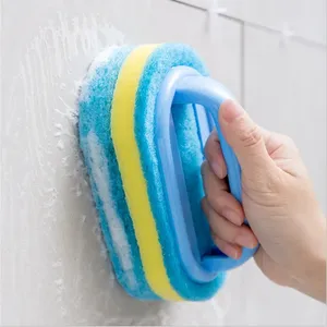 Zenidoo Eco-Friendly Silicone Household Cleaning Tools Thickened Kitchen Bathroom <b>Tile</b> Cleaning Brush <b>Plastic</b> Handle for Stain - Product Image 4