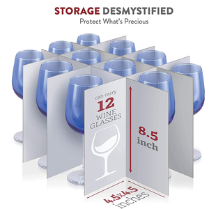 Boîte de rangement, <span class=keywords><strong>Verres</strong></span> <span class=keywords><strong>À</strong></span> <span class=keywords><strong>Pied</strong></span> Coffre De Rangement de Rangement en Verre de Vin, Peut Contenir 12 Rouge ou Blanc <span class=keywords><strong>Verres</strong></span> <span class=keywords><strong>À</strong></span> Vin avec Hard Top et Côtés - Product Image 4