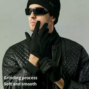 New Trendy Winter Outdoor Gloves Wholesale Price Full Finger Leather Hand Warmer with Custom Logo - Product Image 4