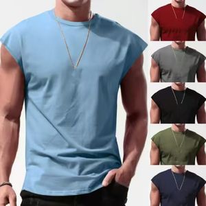 <span class=keywords><strong>Camiseta</strong></span> <span class=keywords><strong>sin</strong></span> <span class=keywords><strong>mangas</strong></span> de verano para hombre, chaleco fino holgado informal de Color sólido para jóvenes para <span class=keywords><strong>Amazon</strong></span>, impresión Digital de tela tejida transfronteriza - Product Image 1