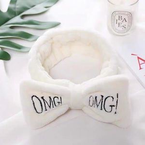 Women <b>Headband</b> OMG Letter Coral Fleece Hairband Wash Face Bow Hairband Women Girl <b>Elastic</b> Soft Turban Headwear Hair Accessories - Product Image 5