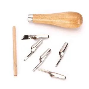 5 In 1 Linoleum Cutter Set Lino Schneiden Stempel Stempel Schnitzwerk zeuge mit 5 Klingen für die Druck herstellung DIY Skulptur Werkzeug Handwerk