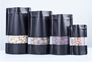 תיק רוכסן שחור, תיק רוכסן לאריזת מזון מתכלה עבור תבלינים פירות יבשים מסטיק סושי מזון משומר - Product Image 4