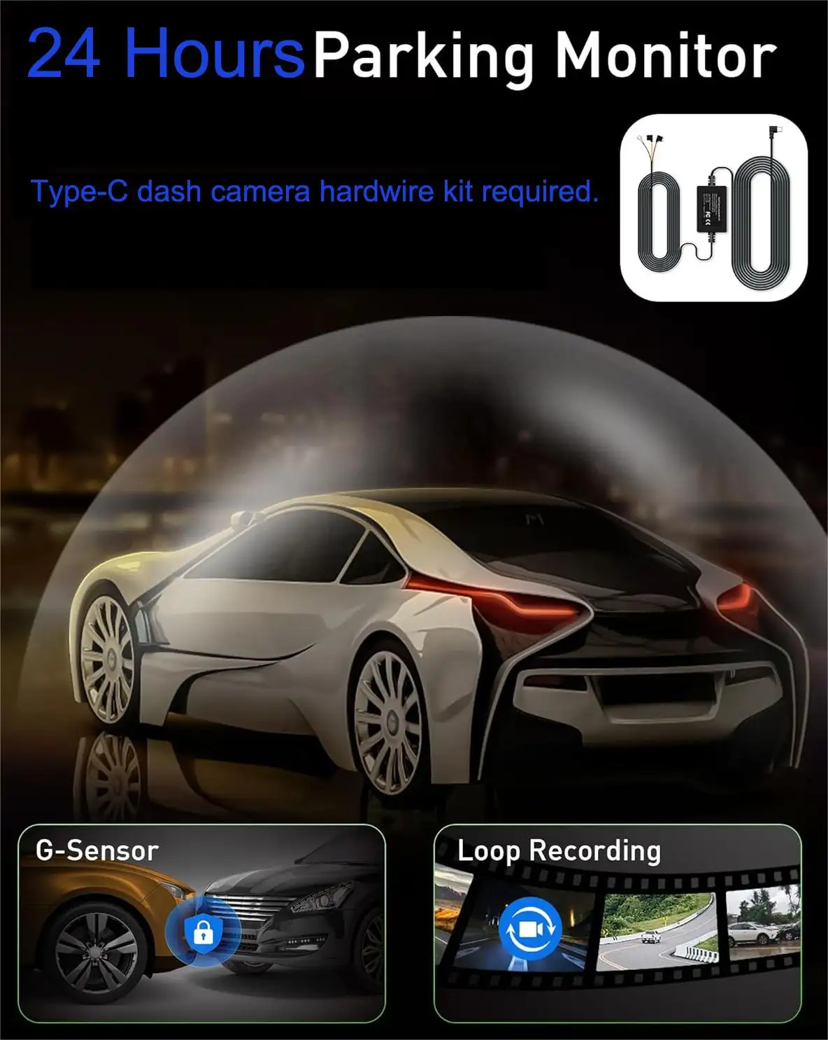 Dash Cam anteriore e posteriore, fotocamera Dash Full HD 4K/2.5K per auto, GPS wi-fi integrato, visione notturna, registrazione in Loop grandangolare