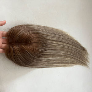 Clip de Color <span class=keywords><strong>en</strong></span> <span class=keywords><strong>la</strong></span> pieza del cabello resaltar ombre color judío Kosher Topper Base Toupee <span class=keywords><strong>5</strong></span>*6 mono base Topper para mujeres - Product Image 2