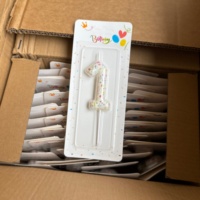 Bougies Chiffres Fleurs Sauvages pour Décorations de Fête, Décoration de Gâteau Florale, Fournitures d'Anniversaire