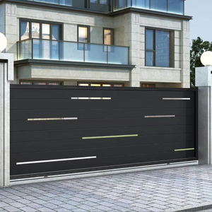 Puerta Corredera <span class=keywords><strong>de</strong></span> Patio Moderna, <span class=keywords><strong>de</strong></span> Diseño Exquisito, <span class=keywords><strong>de</strong></span> Aleación <span class=keywords><strong>de</strong></span> Aluminio, con <span class=keywords><strong>Apertura</strong></span> Automática, Privacidad, Impermeable, con Rejilla y Enrejado - Product Image 1