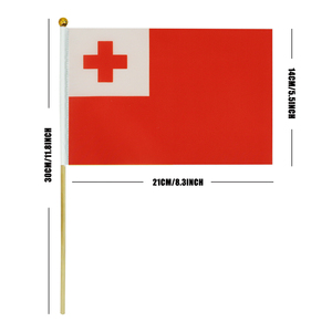 2024 Venta caliente de fábrica Tonga poste de madera bandera ondeada a mano para vacaciones generales - Product Image 3